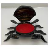 Hand Carved Wooden Crab Trinket Box