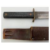 Vintage Hammer Brand Fixed Blade Knife with 5" Blade And Leather Sheath