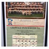 VERY COOL Vintage 1966 Calendar With "YOUR MINNESOTA TWINS" American League Champions-1965 (Calendar Missing Months)