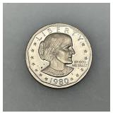 1980 (S) Susan B Anthony Cameo Close Date Wide Rim