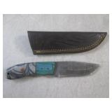 (FS) 8" Damascus Blade Knife with L...