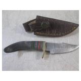(FS) 6" Damascus Blade Knife with L...