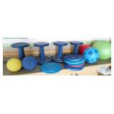 Rm 206 - group of balance stools, balls, pads