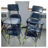 Rm 204 - 6 melmac blue chairs