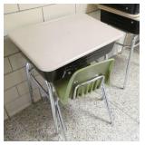 by Rm 204 - 17 flip top desks and 1 chair