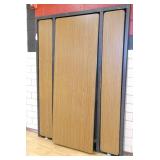 Rm 202 - murphy bed style cafeteria tables 7 ft x 30 in tables folds out to 14 ft - brown