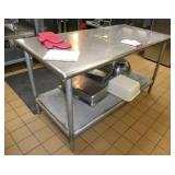 K - stainless top prep table