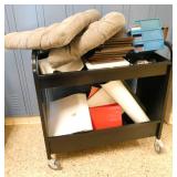 by Rm 211 - Two  carts with contents including printer