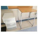 Rm 212 - stand and 3 drawer plastic storage