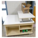 Outside Rm 212 -Kaplan storage desk and contents