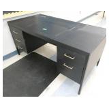 Rm 216 - steel desk, floor mat, 2 file cabinets