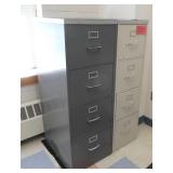 Rm 216 - steel desk, floor mat, 2 file cabinets