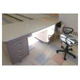 Rm 218 - steel Desk, chair, file cabinet, floor mat