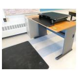 Rm 217 - Desk with computer riser, file cabinet, floor mat
