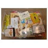 ECFE - group of headphones, books on tape and tape player