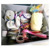 ECFE - 3 totes full of ribbon, bulletin board supplies, styrofoam balls