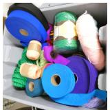ECFE - 3 totes full of ribbon, bulletin board supplies, styrofoam balls