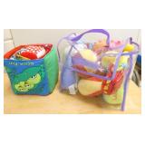 ECFE - Bookshelf and contents on 2 scooters