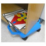 ECFE - Bookshelf and contents on 2 scooters