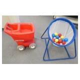 ECFE - Shopping cart and a mesh net and balls