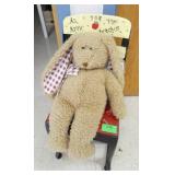 ECFE - Old steel chair and a stuffed bunny