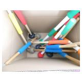 GymO- Brand new box of 10 plastic/foam floor hockey sticks 42 inch and box of floor posts/markers