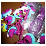 GymO- Lot of approx 80 Backpack friends, trading cards, new jump ropes, bracelets