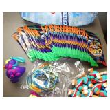 GymO- Lot of approx 90 Backpack friends, trading cards, new jump ropes, bracelets, ball