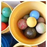 GymS- 4 buckets of balls, croquet and other