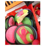 GymS- velcro mits, soft baseballs and flags, yoga mats