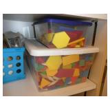 Rm 115 - 2 short bookshelves 54x17x30 and 52x25x30 and one cabinet 36x24x80and all contents