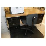 Rm 115 - steel desk 30x60x29, chair, floor mat, file cabinet