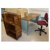 Rm 115 - desk, chair, bookcase, desk organizer