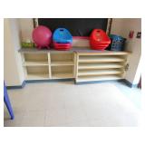 Rm 114 - Wall of cabinetry - 3 cabinets, 2 bookcases and shoe storage