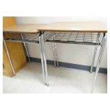 Rm 111B - 2 light stands/desks and a wood bookcase 48x15x43