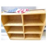 Rm 111B - 2 light stands/desks and a wood bookcase 48x15x43