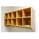 Rm 111B - Room of furnishings, old time hat and coat cubby (24x48x15), table, stool,