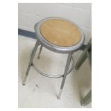 Rm 111B - Room of furnishings, old time hat and coat cubby (24x48x15), table, stool,