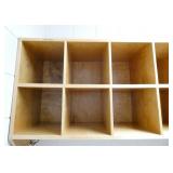 Rm 111B - Room of furnishings, old time hat and coat cubby (24x48x15), table, stool,