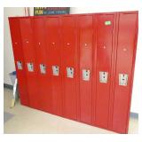 Rm 113 - 8 real clean Red lockers 9 inch wide