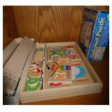 Rm 101A - solid wood storage cabinet 18d 50h with contents and 2nd empty cabinet