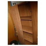 Rm 101A - solid wood storage cabinet 18d 50h with contents and 2nd empty cabinet