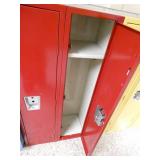 by 102 - Clean, 9 Red and Yellow lockers 12 inches wide 48 tall