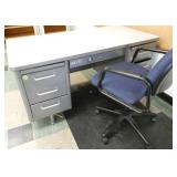 Rm 103 - 2 steel desks and chairs