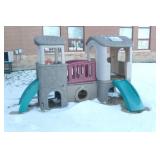 Outside - Plastic Fort with slides - play and climb