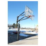 Outside - Adjustable height basketball hoop