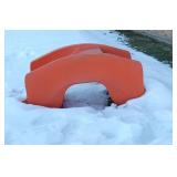 Outside - 2 toddler play items, slide and teeter totter