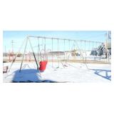 Outside - Another large Commercial School Playground SWING SET - 3 swings, infant swing, hand rings and bar