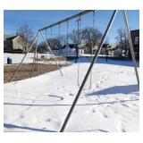 Outside - Commercial School Playground 3-spot SWING SET with swing, bar and rings
