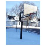 outside - adjustable height basketball hoop